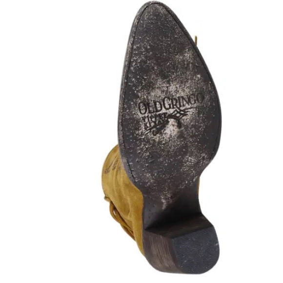 Old Gringo Tan Heeled Boots with Fringe - Picture 8 of 11